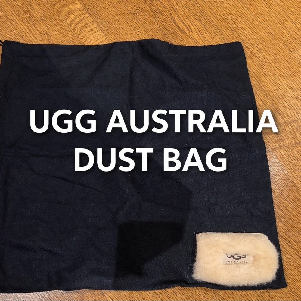 UGG Australia Black Drawstring Dust Bag Shearling Logo Boot Storage Travel Bag